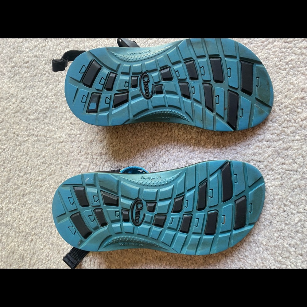 Lightly Worn Rainbow Patterned Chaco’s - image 4